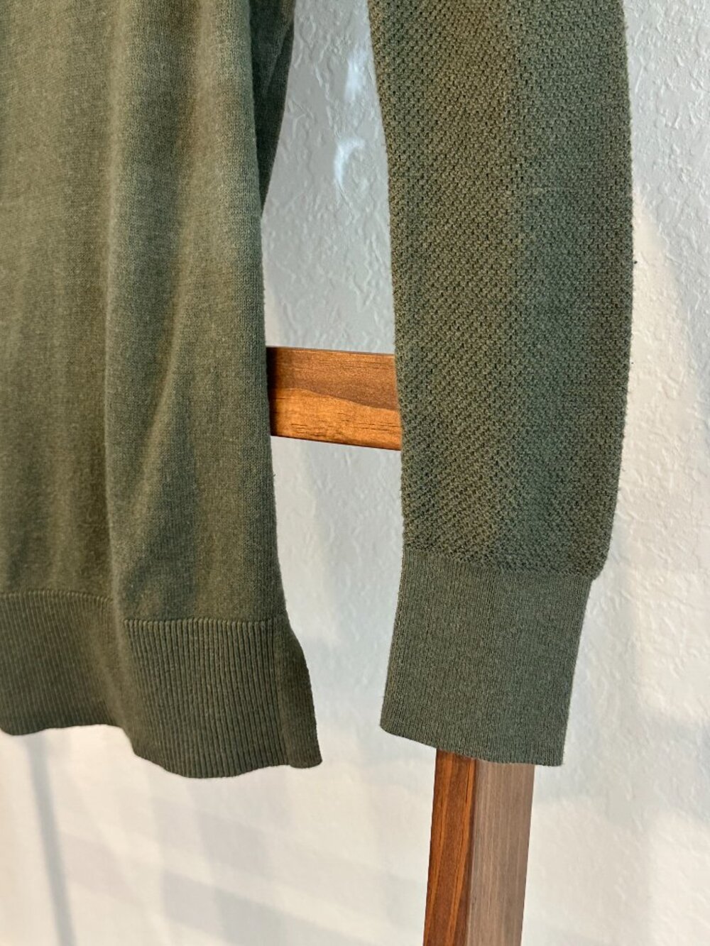 LOFT Outlet Hunter Green Long Sleeve Tunic Sweater Small Textured Sleeves - Picture 10 of 13